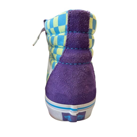 Vans unisex Sk8 Hi Purple Green Checkerboard Sneaker Sz 9 SKU 8997 - Picture 12 of 16